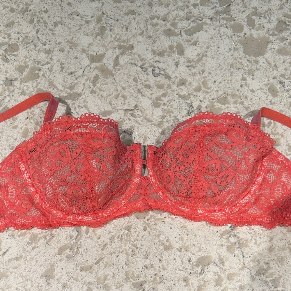 Frederick's of Hollywood Coral Lace Bra